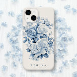Elegant Personligen Pastel Blue Watercolor Ro<br><div class="desc">Lush vattenfärgsdammig blå och off-vit ros,  blommar och löv på antika vita bakgrunder med texten fält för ditt namn,  initialer eller monogram.</div>