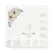 Elegant Personligt bröllp Napkins - Personlig
