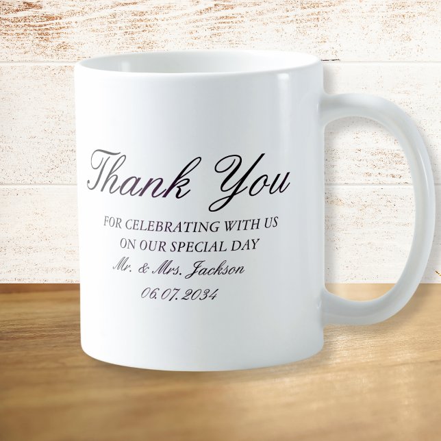 Elegant Personligt bröllp Tack Mugg (Elegant Custom Wedding Thank You Mug
)