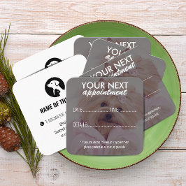 Elegant Pet Care Appointment Card with Logo Tidsbeställning Kort