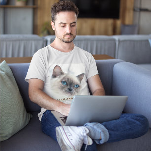 Elegant Pet Cat Photo Personlig Funny T Shirt