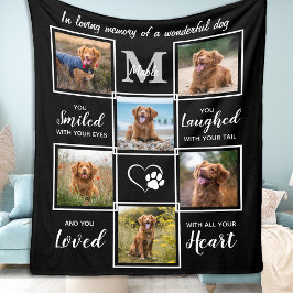 Elegant Pet Memorial Personlig 6 Fotokollage Fleecefilt