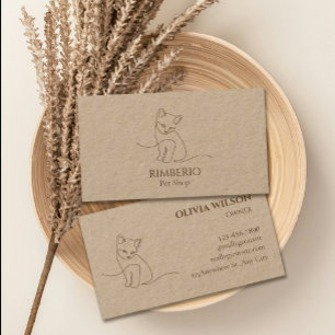 Elegant Pet Shop Logotyp Craft Papper-minimalistis Visitkort