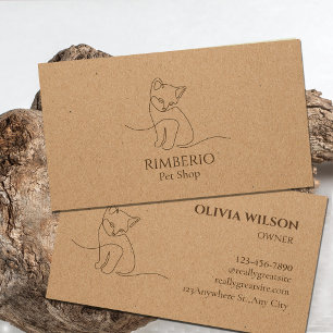 Elegant Pet Shop Logotyp Craft Papper-minimalistis Visitkort