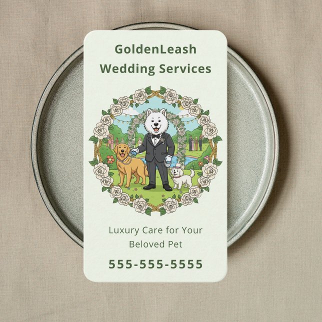 Elegant Pet Wedding Sitter Wedding Dog Handler Visitkort (Skapare uppladdad)