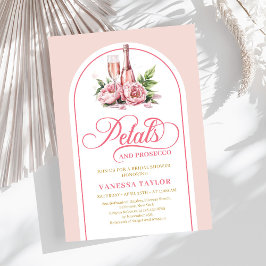 Elegant petals and prosecco blush gold invitation inbjudningar