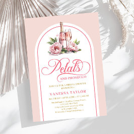 Elegant petals and prosecco invite custom name inbjudningar