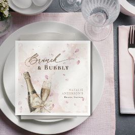 Elegant Petals Brunch & Bubbly Bröllopsfest Pappersservett