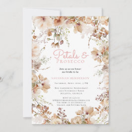 Elegant Petals och Prosecco Blommigt Möhippa Inbjudningar