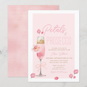 Elegant Petals och Prosecco Möhippa Inbjudningar