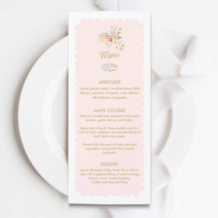 Elegant Petals och Prosecco Möhippa Menu Meny