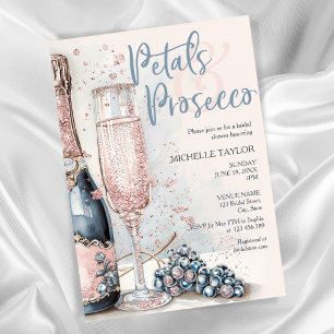 Elegant Petals & Prosecco Boho Rosa, sommartid Inbjudningar