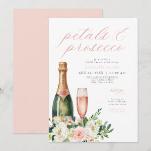 Elegant Petals & Prosecco-Möhippa Inbjudningar