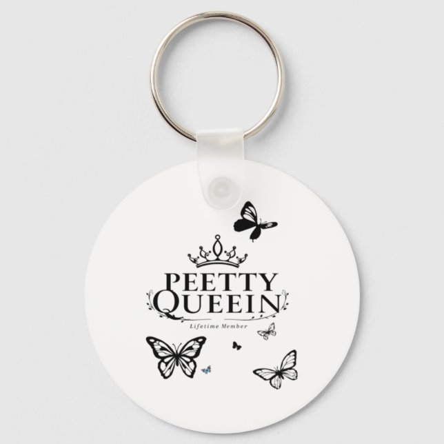 Elegant Petty Queen Design Sticker Nyckelring (Framsida)