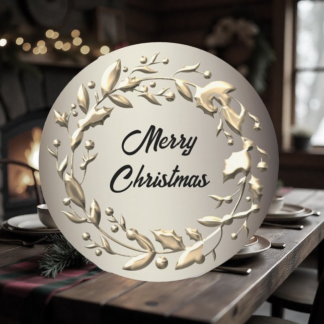 Elegant Pewter och Blek Guld jul Julkort (Elegant Pewter and Pale Gold Christmas Card by Graphic Allusions)