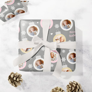 Elegant Pewter Photo Ornaments Anpassningsbar jul Presentpapper