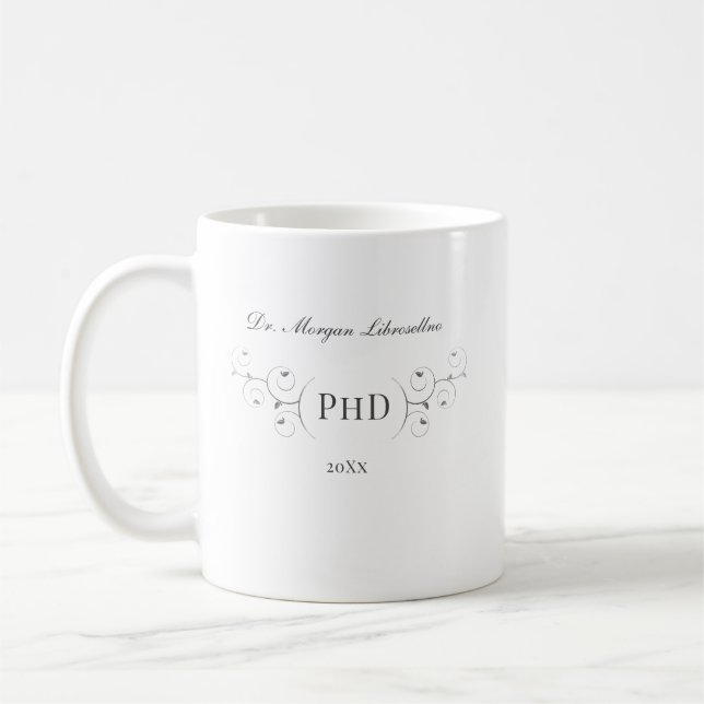 Elegant PhD Grått Silver Studenten Kaffemugg (Vänster)