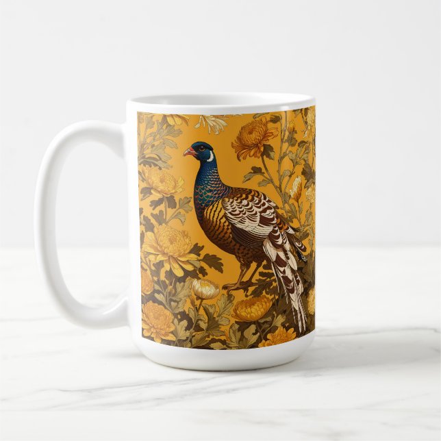 Elegant Pheasant William Morris Inspired Kaffemugg (Vänster)