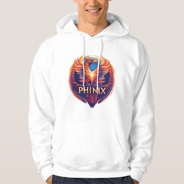 Elegant Phinix Phoenix Logotyp - Reborn & Growth Hoodie (Framsida)