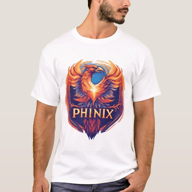 Elegant Phinix Phoenix Logotyp - Reborn & Growth T Shirt (Framsida)