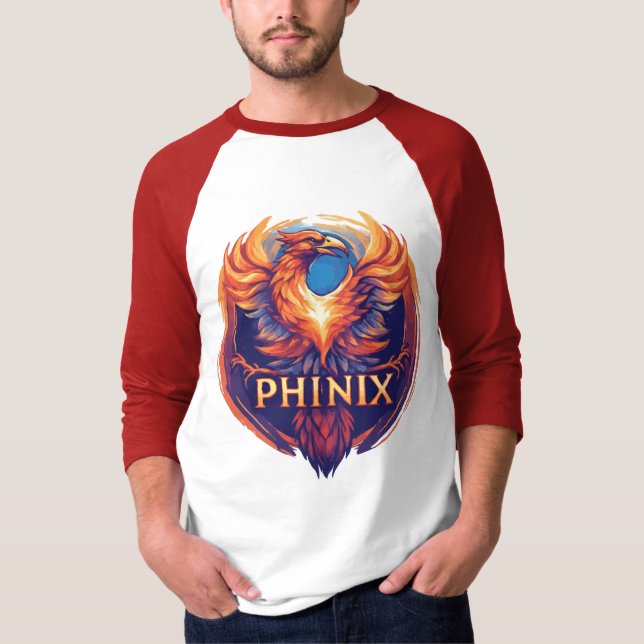Elegant Phinix Phoenix Logotyp - Reborn & Growth T Shirt (Framsida)
