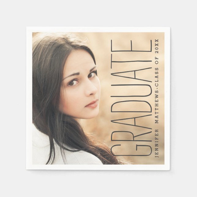 Elegant Photo 2016 Studentfest Papper Napkins Pappersservett (Framsidan)