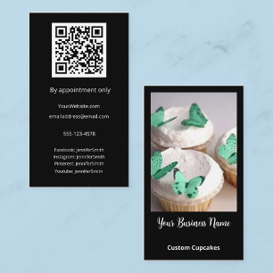 Elegant Photo Anpassningsbar Cupcoa Bakery Anpassn Visitkort