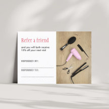 Elegant Photo Beauty Salon Hair ReferrCard