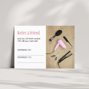 Elegant Photo Beauty Salon Hair ReferrCard Rabattkort