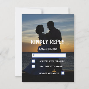 Elegant Photo bild Sunset Simple Bröllop OSA Kort