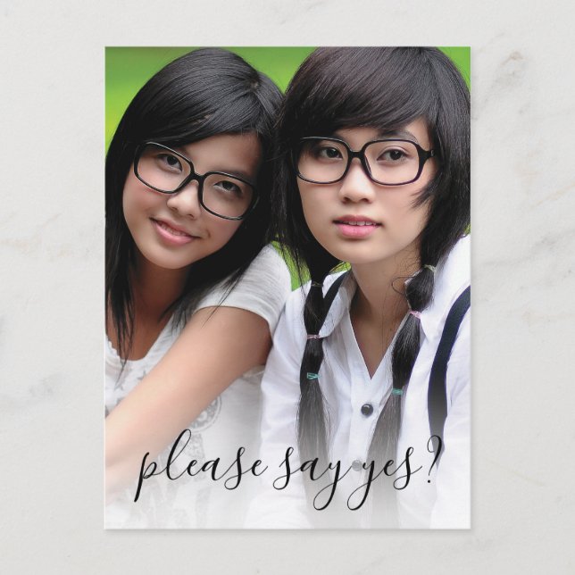 Elegant Photo, blir du min Bridesmaid Inbjudan Vykort (Framsida)