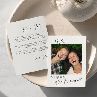 Elegant Photo blir mitt Bridesmaid-kort Inbjudningar
