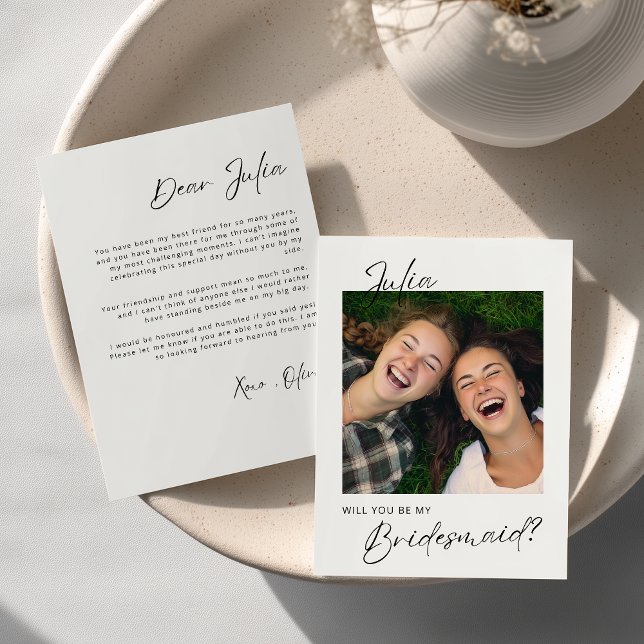 Elegant Photo blir mitt Bridesmaid-kort Inbjudningar (Skapare uppladdad)