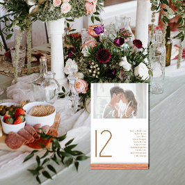 Elegant Photo Bröllop Bord White Bordsnummer