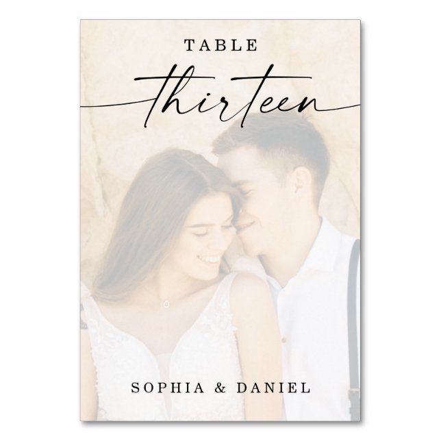 Elegant Photo Bröllop Bordsnummer tretton (Framsidan)