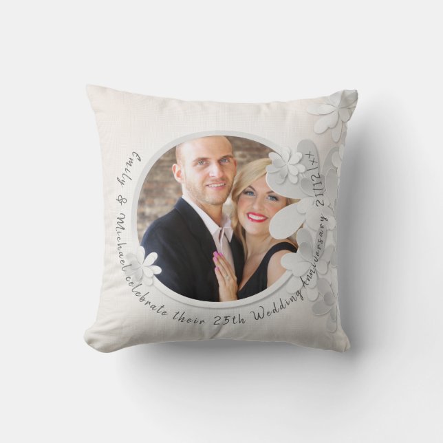 Elegant PHOTO Bröllop eller  Pillow-Anpassningsbar Kudde (Framsida)