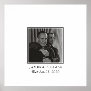 Elegant Photo Bröllop Guest Namnteckning Poster