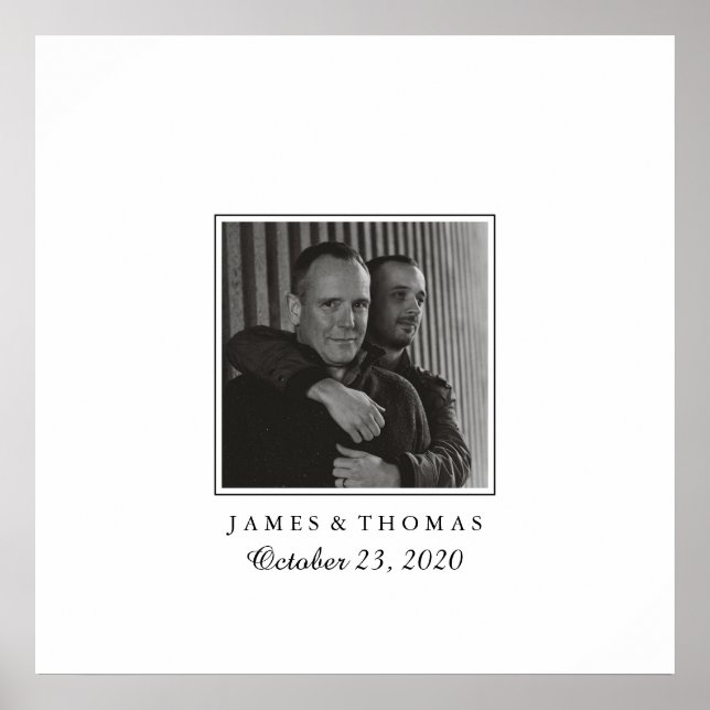 Elegant Photo Bröllop Guest Namnteckning Poster (Framsidan)