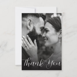 Elegant Photo Bröllop - kort - kort med stort tack