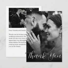 Elegant Photo Bröllop - kort - kort med stort tack