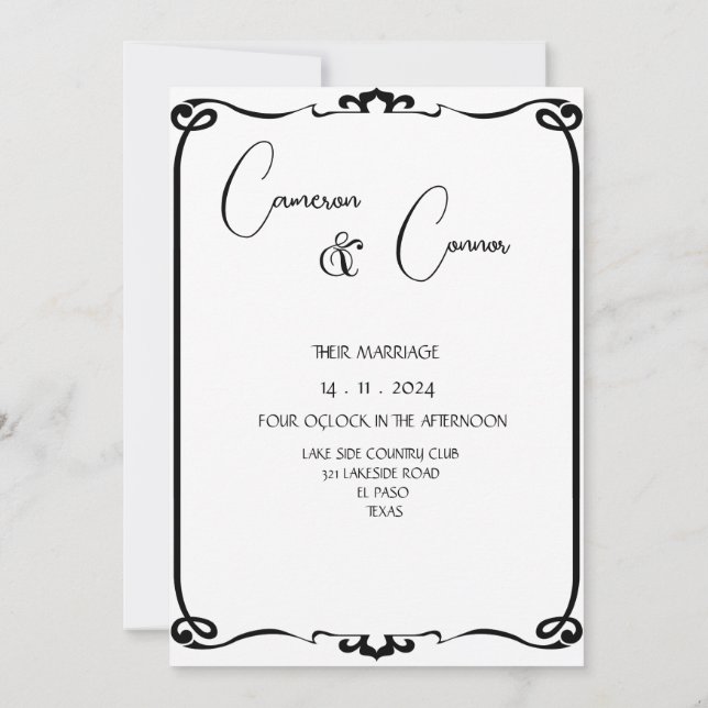 Elegant Photo Bröllop Spara Datumet (Baksida)