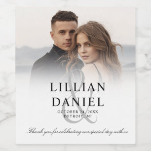 Elegant Photo Bröllop Vin etikett