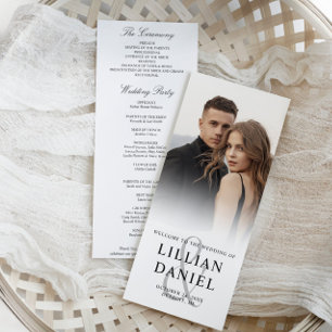 Elegant Photo Bröllopsprogram Card