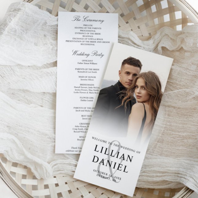 Elegant Photo Bröllopsprogram Card (Skapare uppladdad)