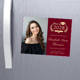 Elegant Photo Burgundy Studenten Magnetic Card