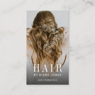 Elegant Photo Cascading Hair Stylist Business Visitkort