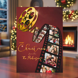 Elegant Photo Christmas Card for Movie Lovers Julkort