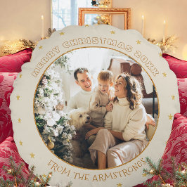 Elegant Photo Christmas Star Keepsake Rund Kudde