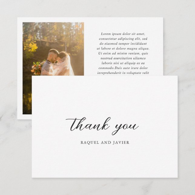 Elegant Photo Classic Wedding Tack Kort (Fram/baksida)