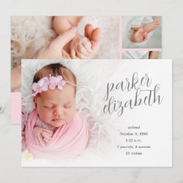 Elegant Photo Collage Birth Meddelande